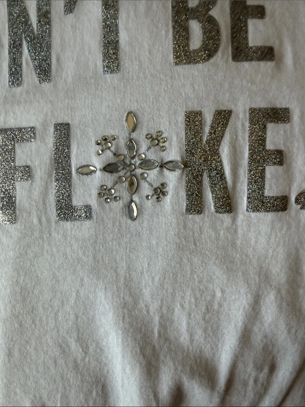 kate spade White Graphic Tee with Silver Text